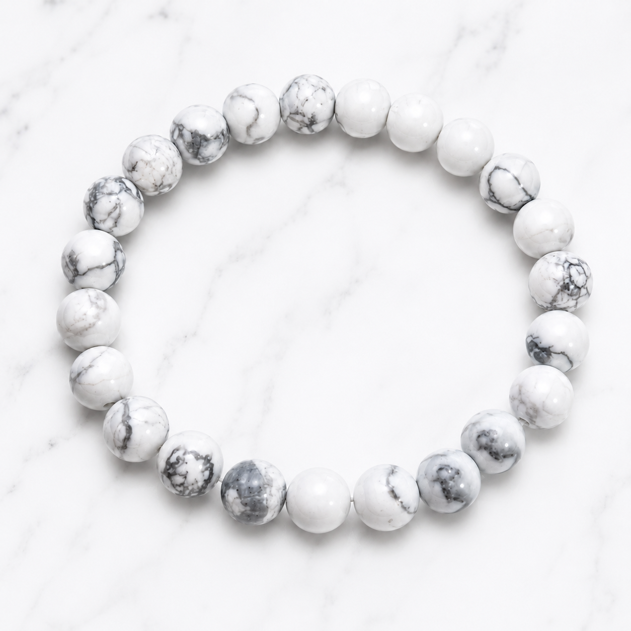 Pulseira de Howlite Natural 8 mm