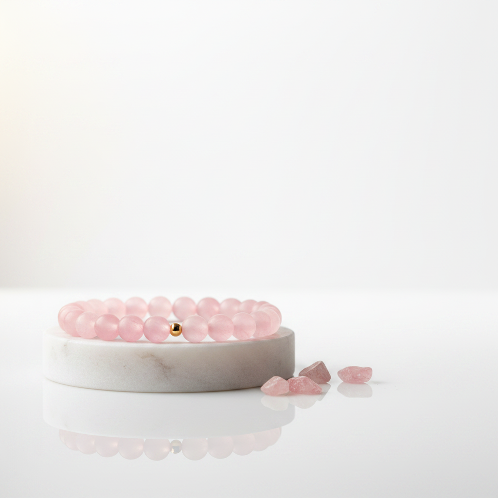 Pulseira de Quartzo Rosa