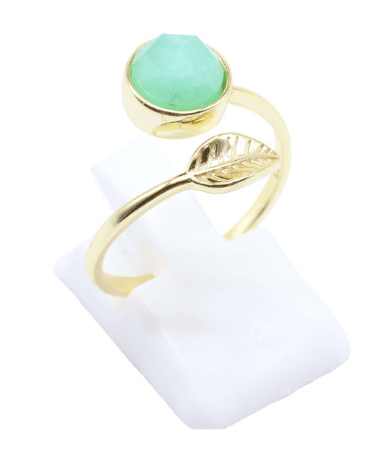 Anel Prata 925 Banhado a Ouro – Jade Verde