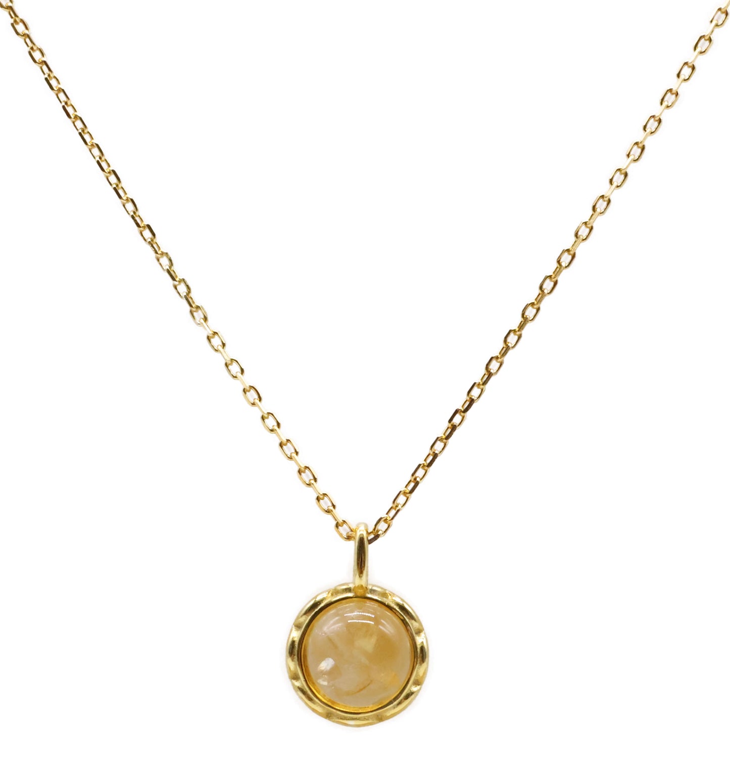 Colar Prata 925 Banhado a Ouro – Citrino Natural