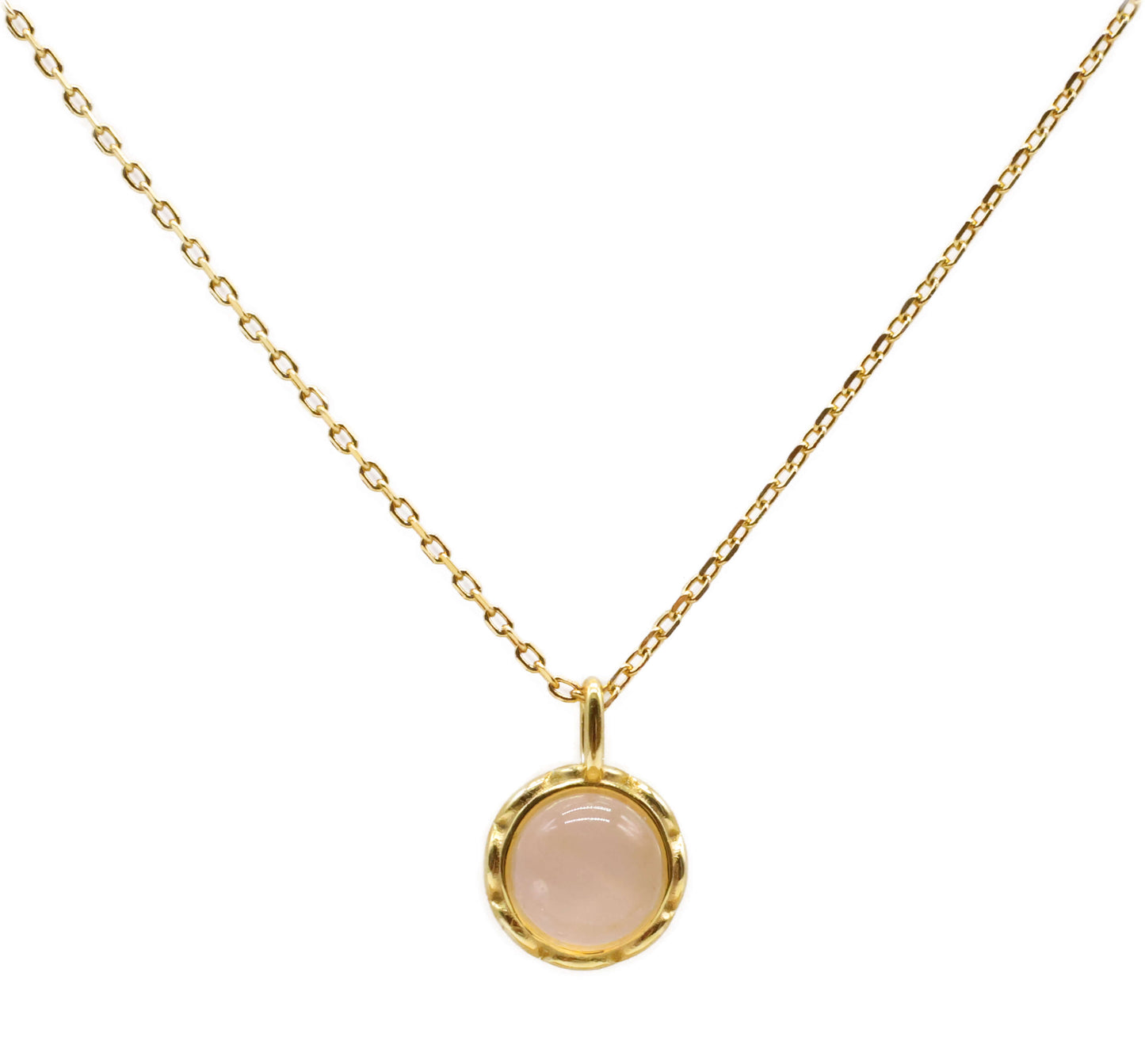 Colar Prata 925 Banhado a Ouro – Quartzo Rosa