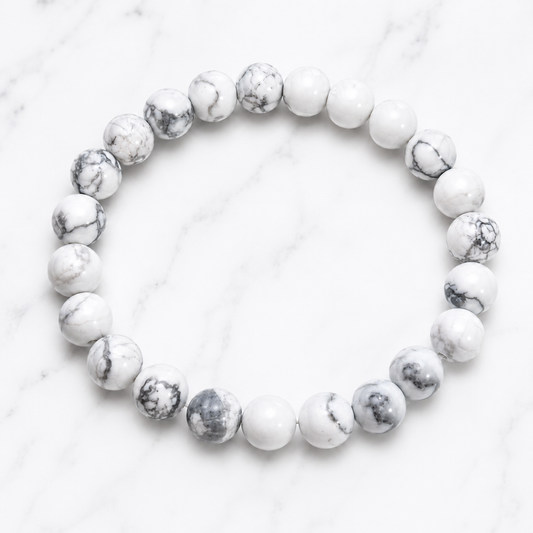 Pulseira de Howlite Natural 8 mm