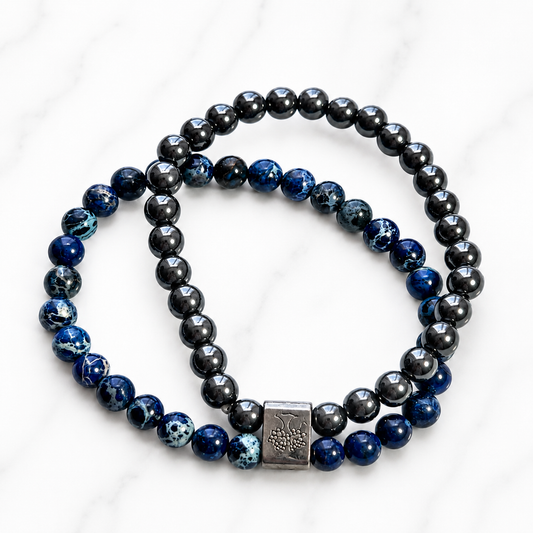 Pulseira Magnética de Hematite & Sodalite