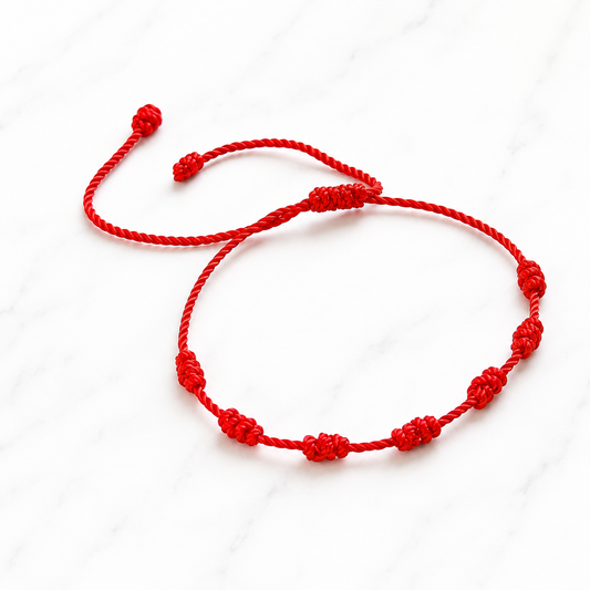 Pulseira Vermelha dos 7 Nós – Proteção & Boa Energia