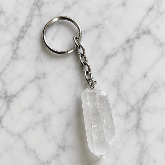 🧔 Porta-Chaves em Cristal de Rocha Natural